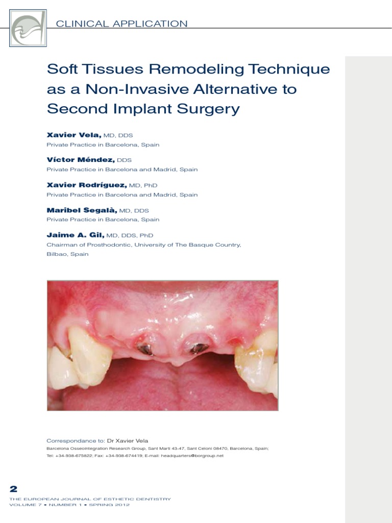 Soft Tissues Remodeling Technique As A N PDF | PDF | Dental Implant ...