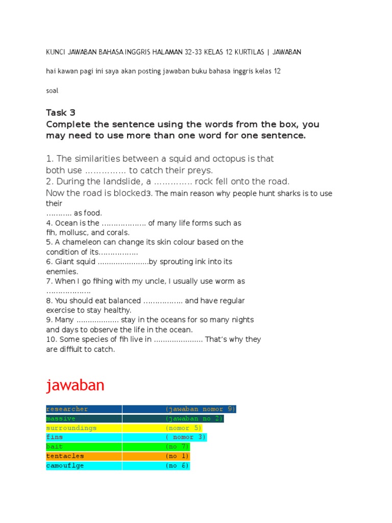Soal Bahasa Inggris Tentang Caption Contoh Soal Pelajaran