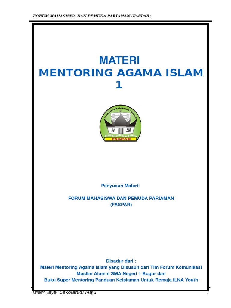 8895522 Buku Mentoring Rohis Doc