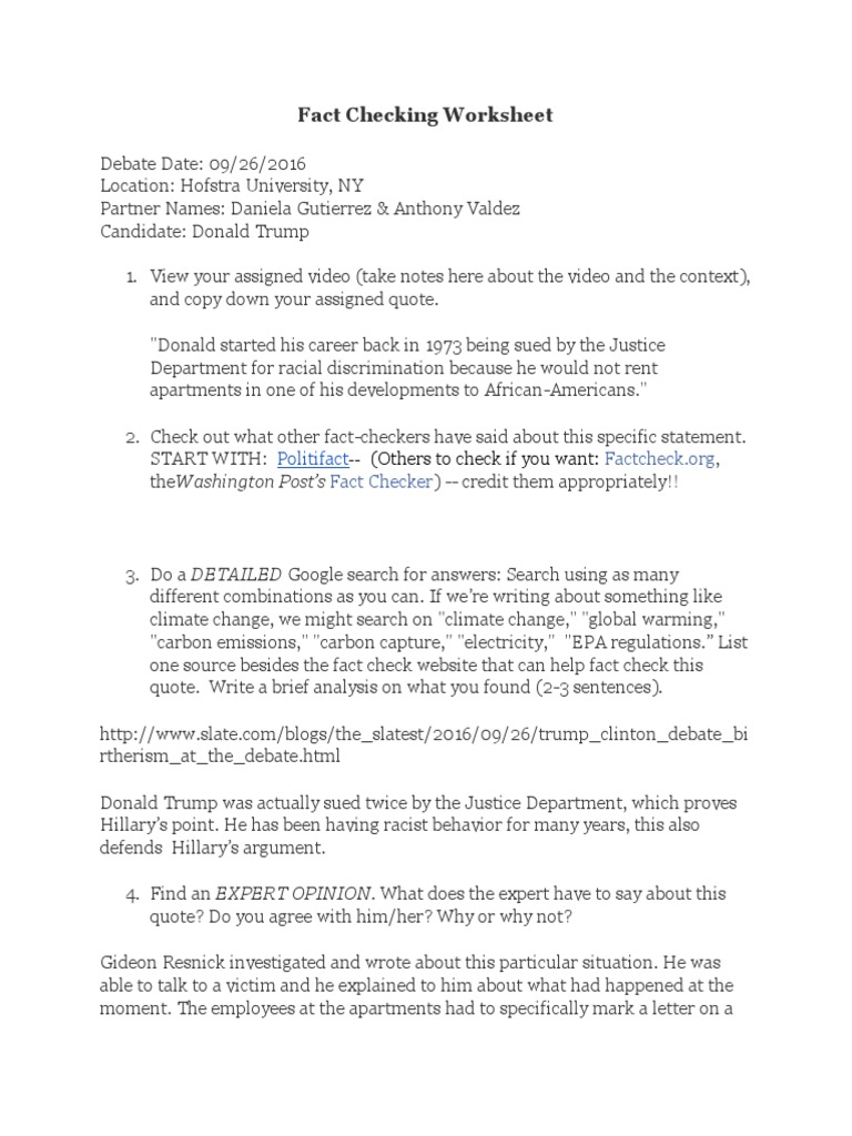 Fact-Checking Trump's Racial Discrimination Claim | PDF