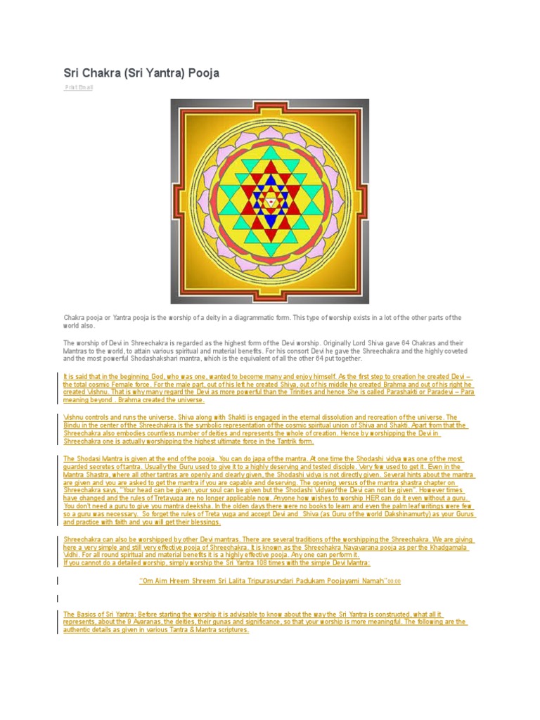 Sri Chakra Pooja | PDF | Devi | Polytheism