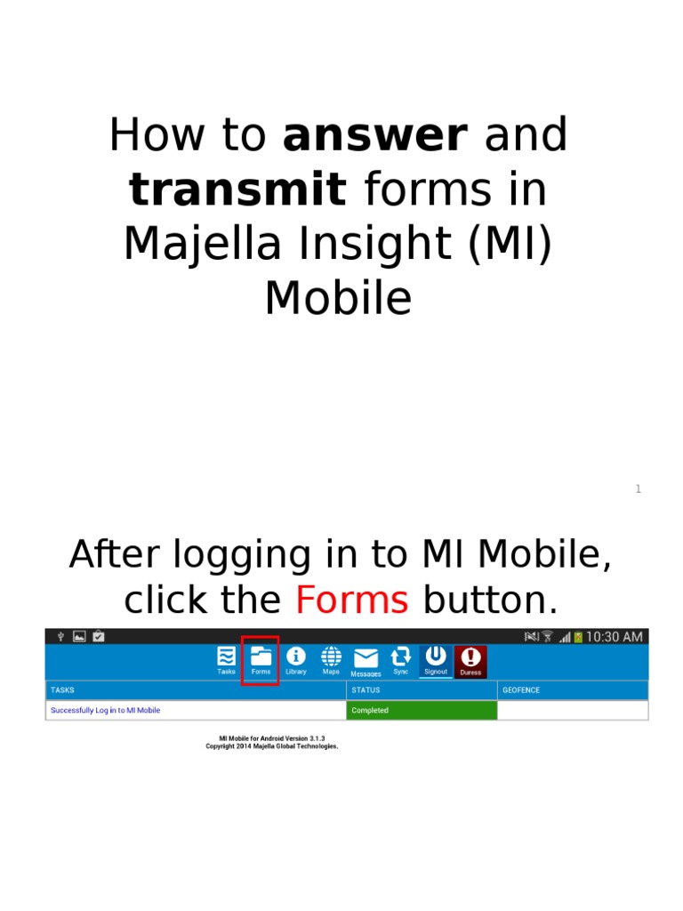 Submitting Forms in MI Mobile | PDF