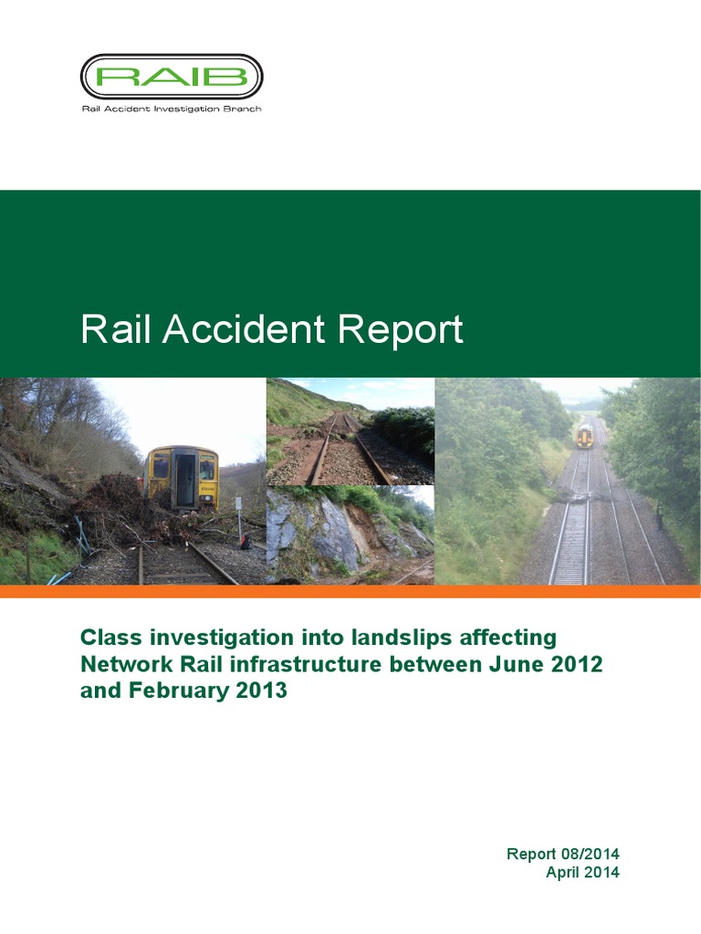 Investigations Report On Landslips Affecting Rail Infrastructure | PDF ...