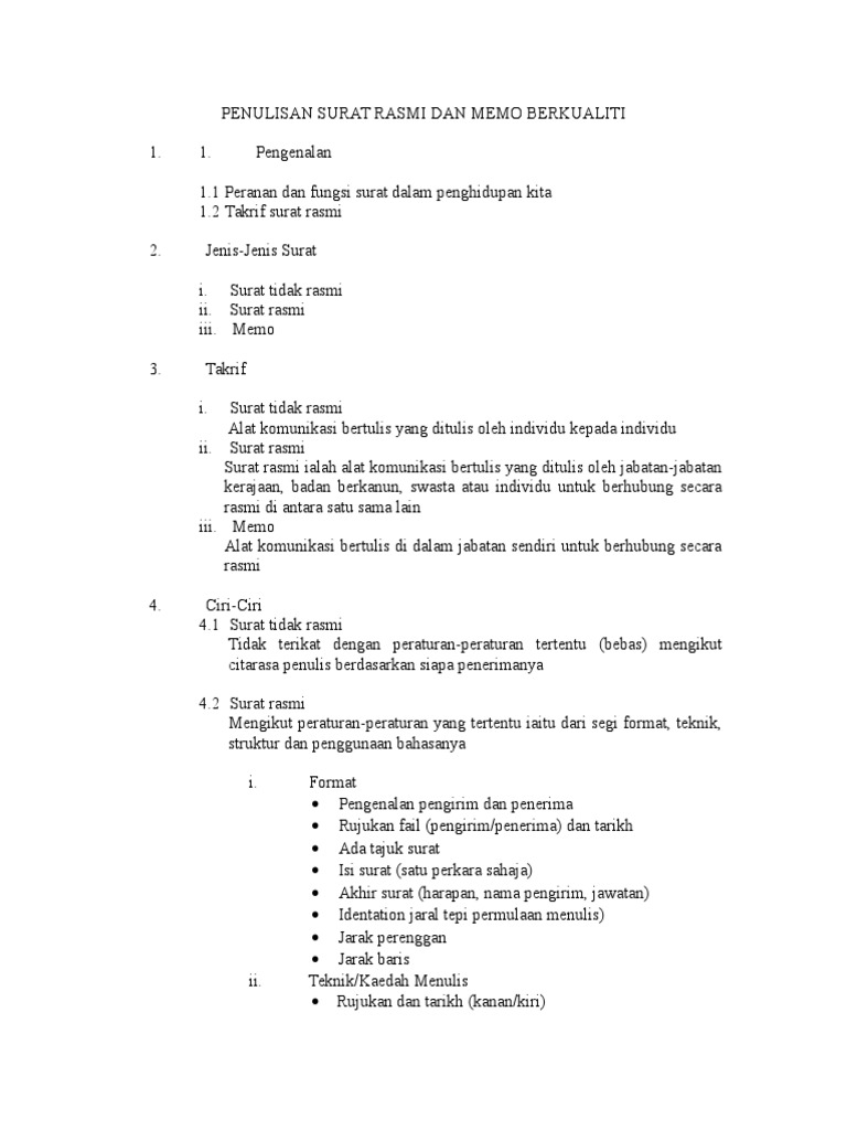 Format Surat Rasmi | PDF