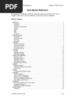 Java Syntax Reference