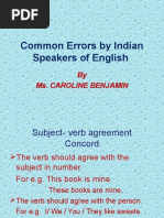 Common Mistakes by Indian Speakers of English