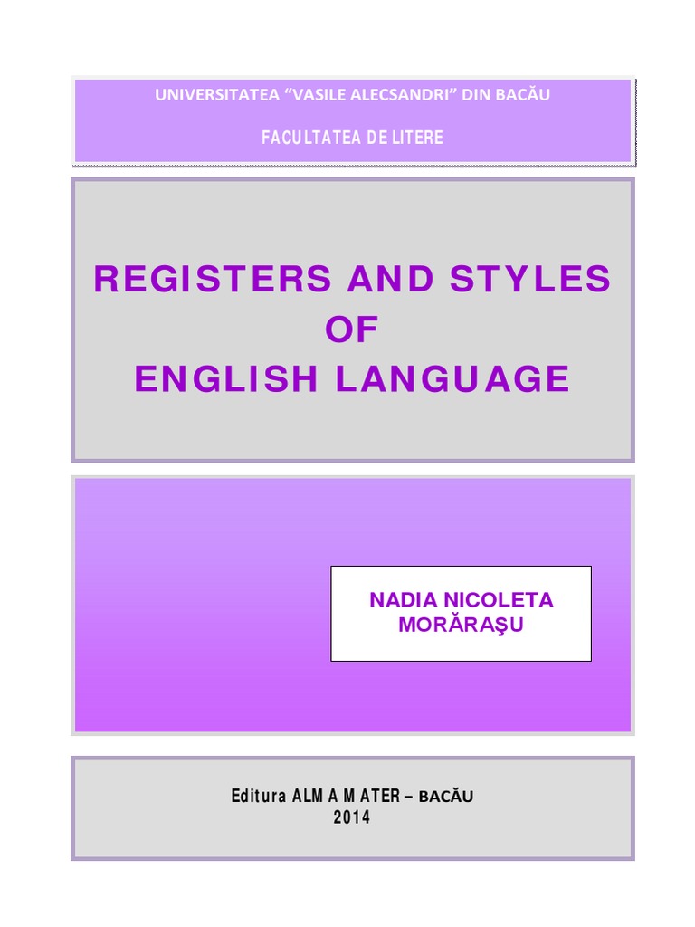 Registers and Styles of English Language PDF | PDF | Slang | Linguistics