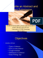 How To Write An Abstract and Abstract Submission