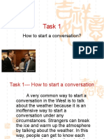 Starting and Maintaining Conversations: Techniques and Expressions