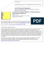 Implications of Recent Research in Neurobiology For Psychological Assessment PDF