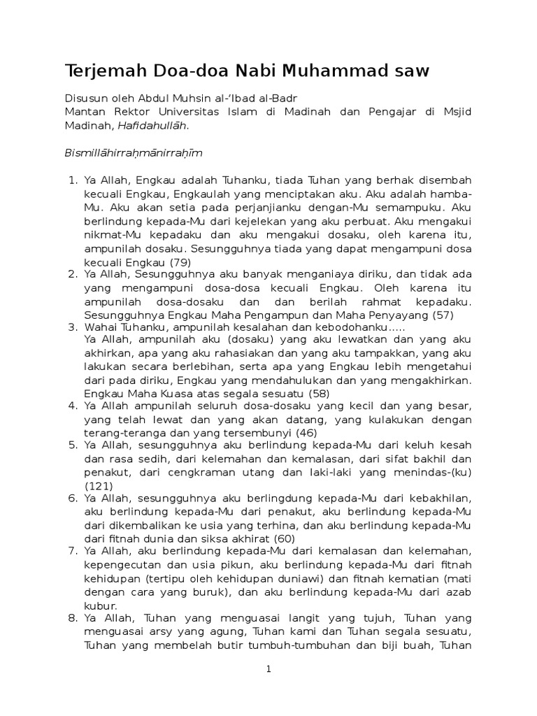 Kumpulan Doa Nabi Saw | PDF