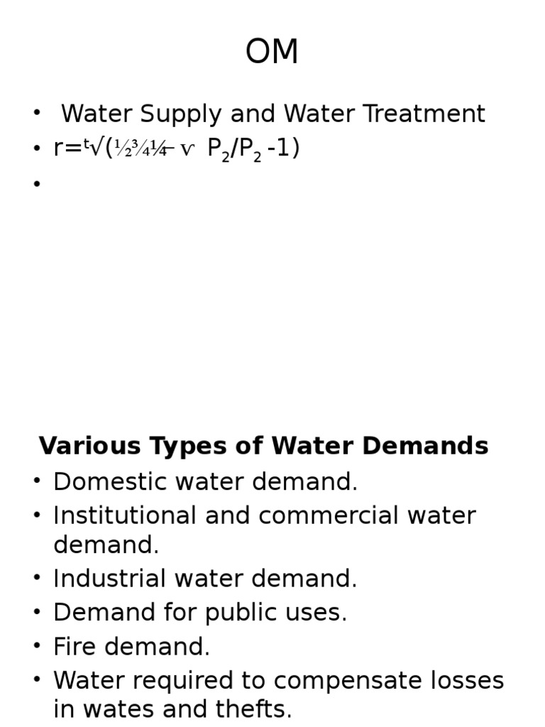 Water Demand | PDF | Demand | Water Supply