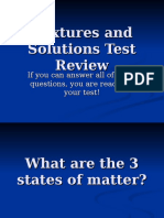 Mixtures and Solutions Test Review