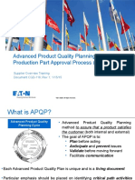 Supplier APQP Process Training (in-Depth)