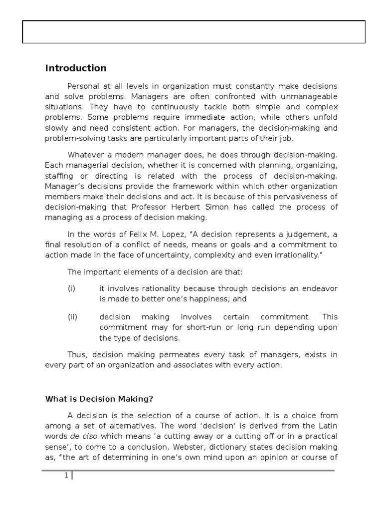 Engineering Management Decision Making Pdf Decision Making