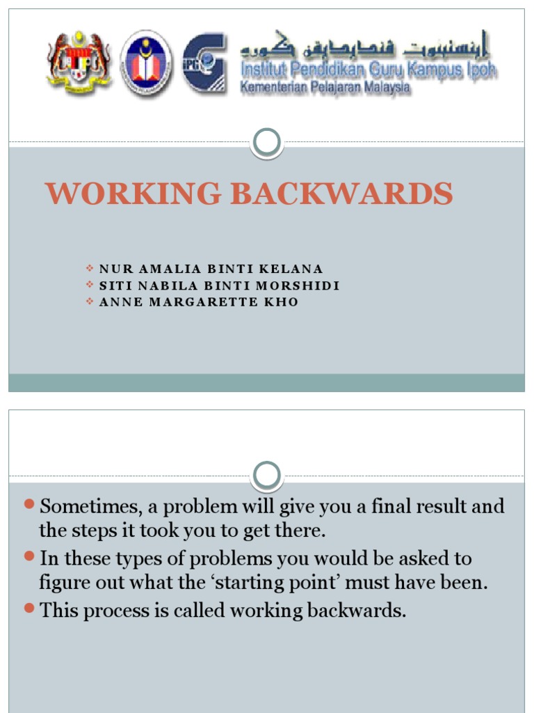 Working Backwards Problem Solving Guide | PDF | Business | Leisure