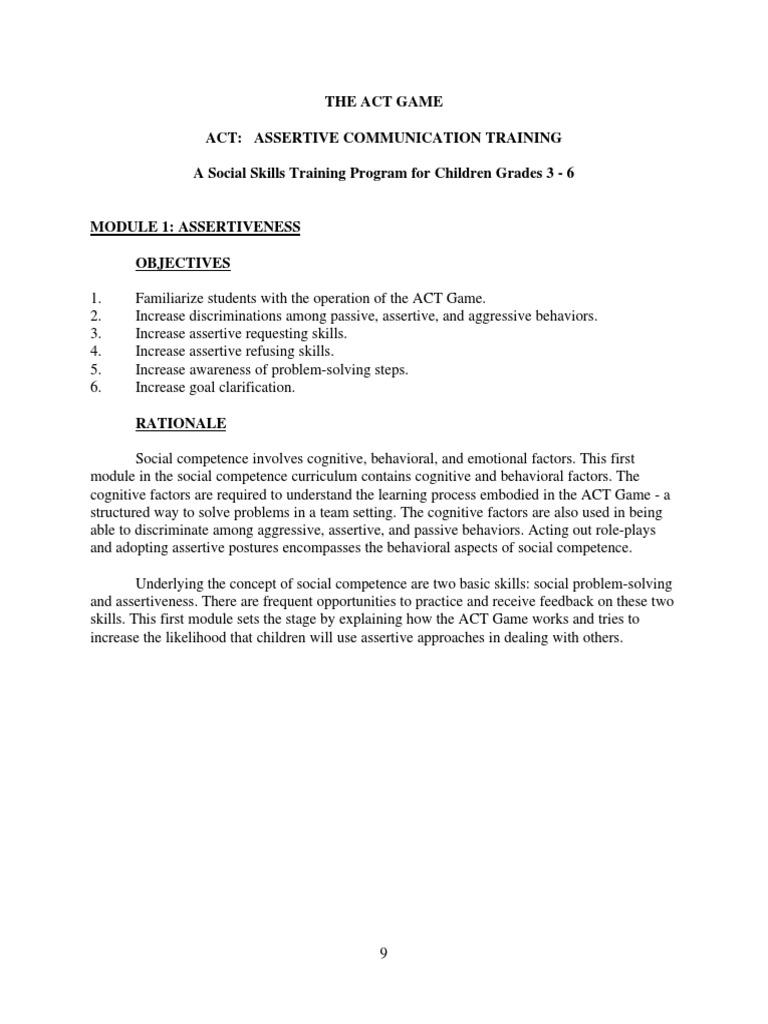 Assertive Communication Training PDF | PDF | Nonverbal Communication ...