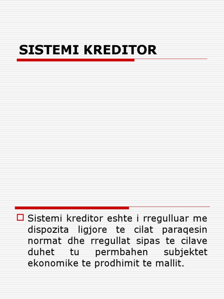 6 Sistemi Kreditor | PDF