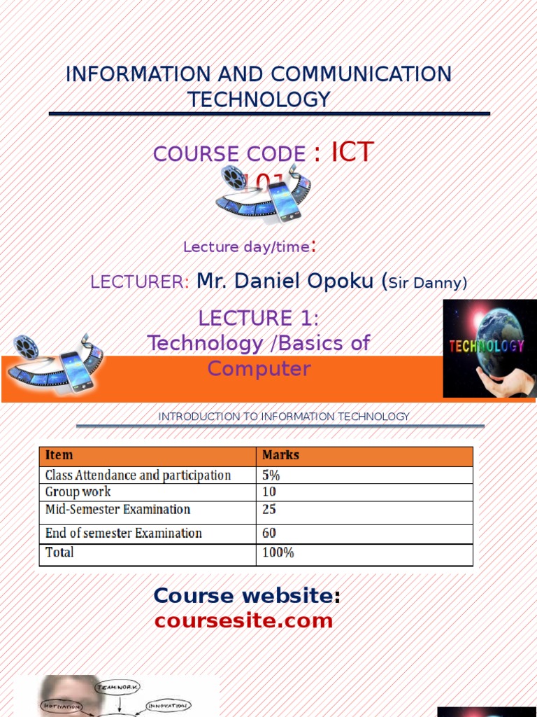 Ict101 Lecture 1 Introduction Pdf Personal Computers Mobile Phones