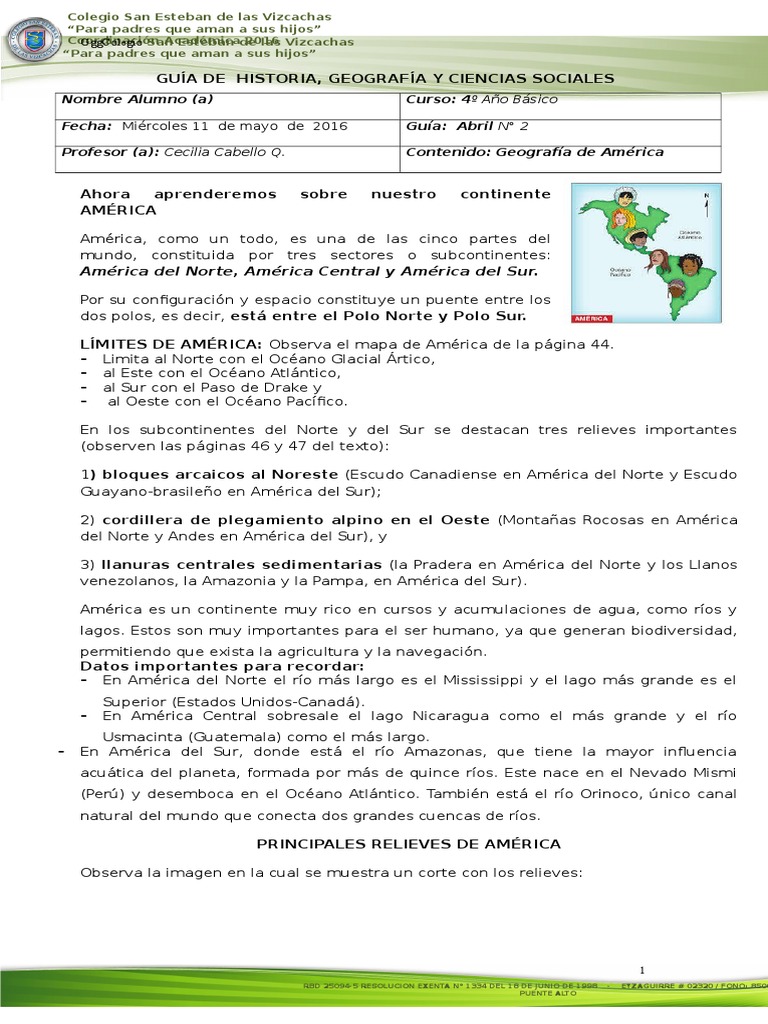 Guía # 2 Geografía de América | PDF | Américas | Río