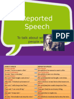 Reported Speech: To Talk About What Other People Say