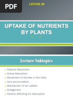 Uptake of Nutrients by Plants