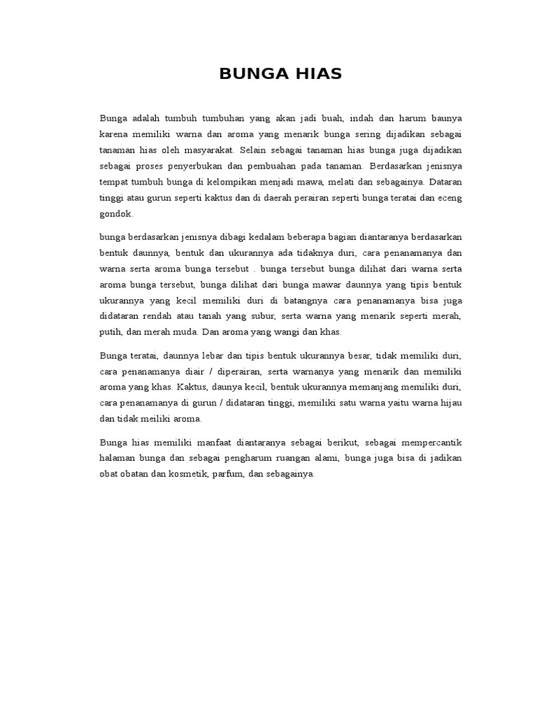 Teks Laporan Hasil Observasi Tentang Tumbuhan Kaktus - Berbagai Teks