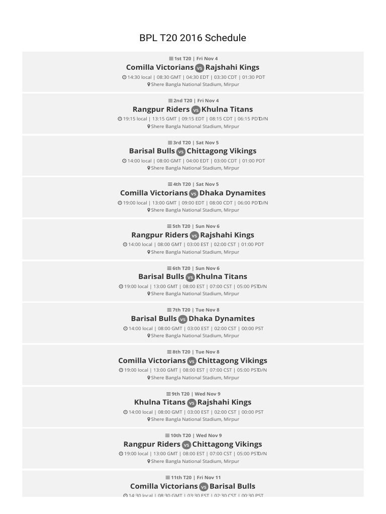 bpl-t20-2016-schedule-1st-t20-fri-nov-4-pdf-sports-cricket