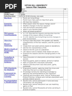 Seton Hill University Lesson Plan Template: Name Subject Grade Level Date/Duration