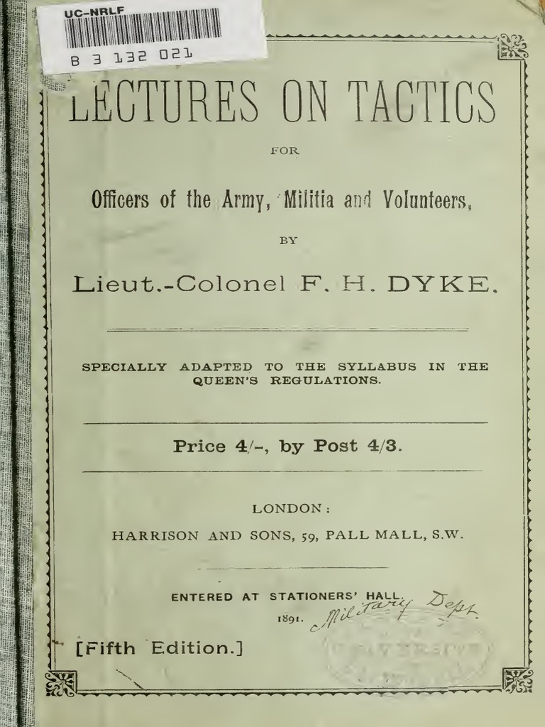 Lectures On Tactics For Officers Of The Army Militia And Volunteers