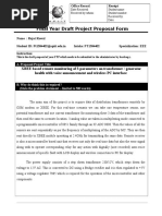 Final Year Draft Project Proposal Form: XBEE Based Remote Monitoring of 3 Parameters On Transformer / Generator