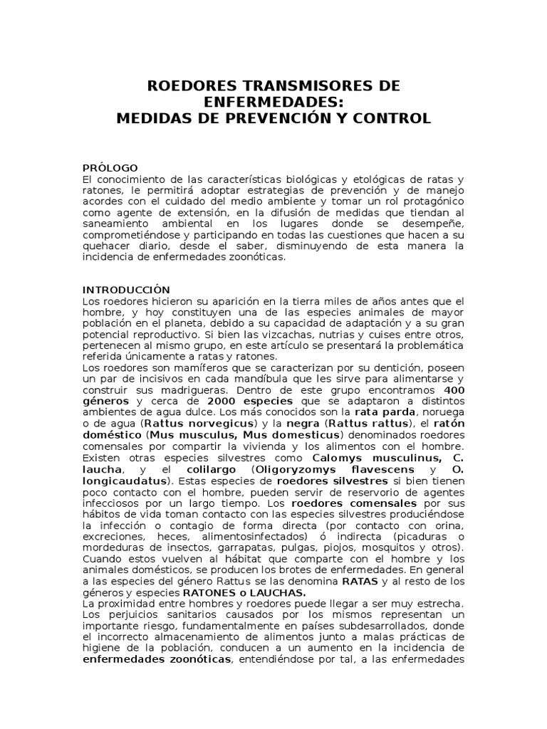 Manual para El Control de Roedores | PDF | Rata | Ratón