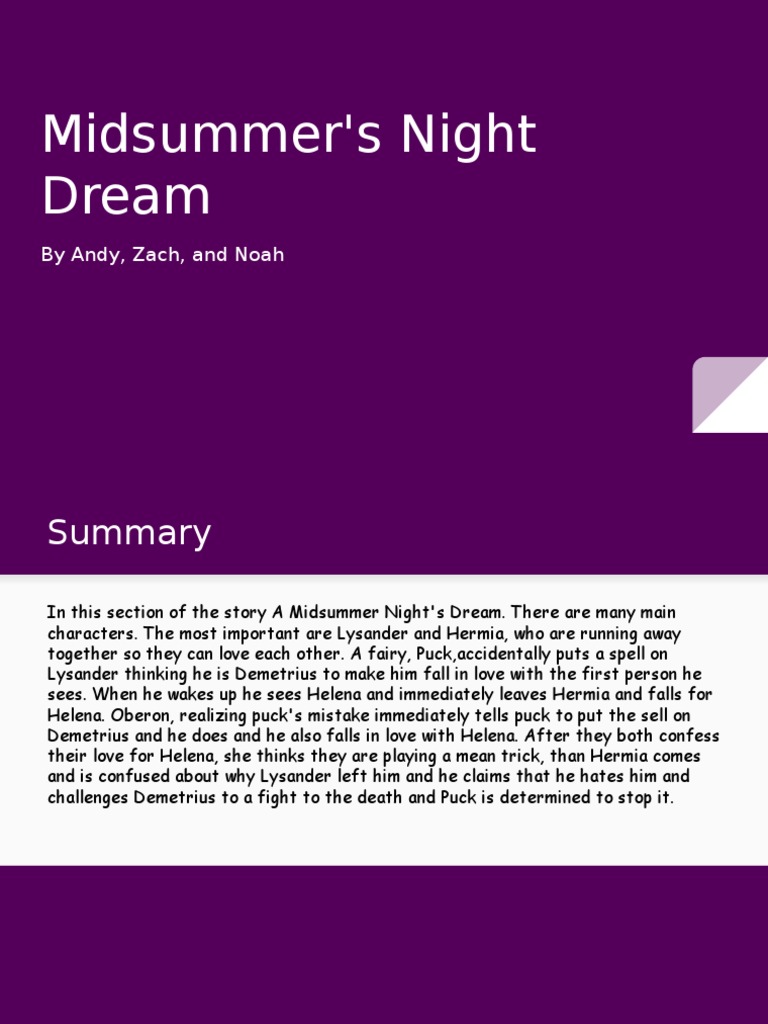 A Midsummers Night Dream | PDF