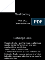 Goal Setting: Wss 2402 Christian Devries