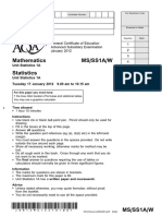 Aqa MS Ss1a W QP Jan12 PDF