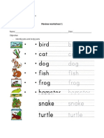 2nd Grade English Worksheet Review: Pets, Body Parts & Sentences