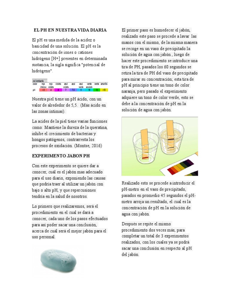 El Ph en Nuestra Vida Diaria Ph Agua
