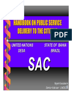 Handbook On Public Service Delivery To The Citizens