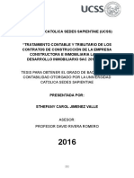 Tratamiento Contable y Tributario de Los Contratos de Construccion en La Empresa Constructoras e Inmobiliaria La City Desarrollo Inmobiliario Sac