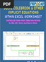 Solve Implicit Equations (Colebrook White) -1