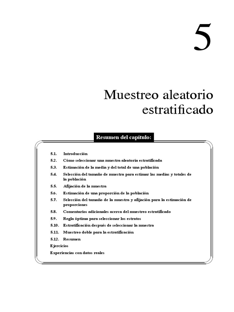 Muestreo Aleatorio Estratifica | PDF | Muestreo (Estadísticas) | Estimador