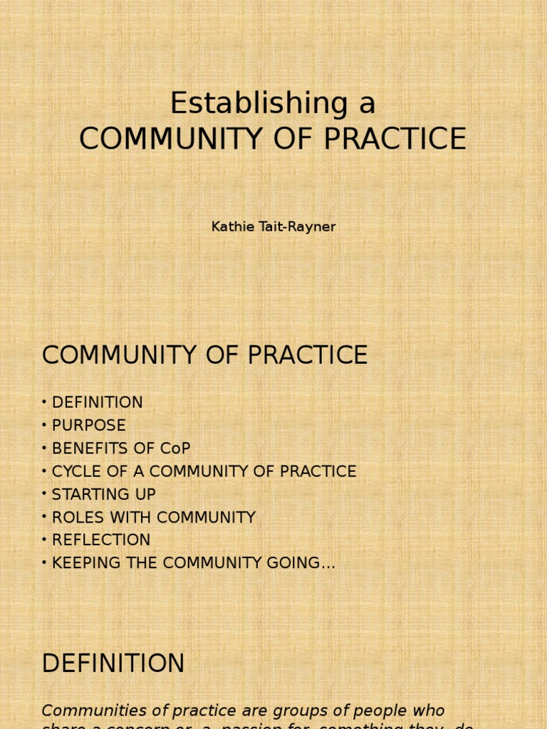Establishing a Community of Practice | PDF | Applied Psychology | Cognition