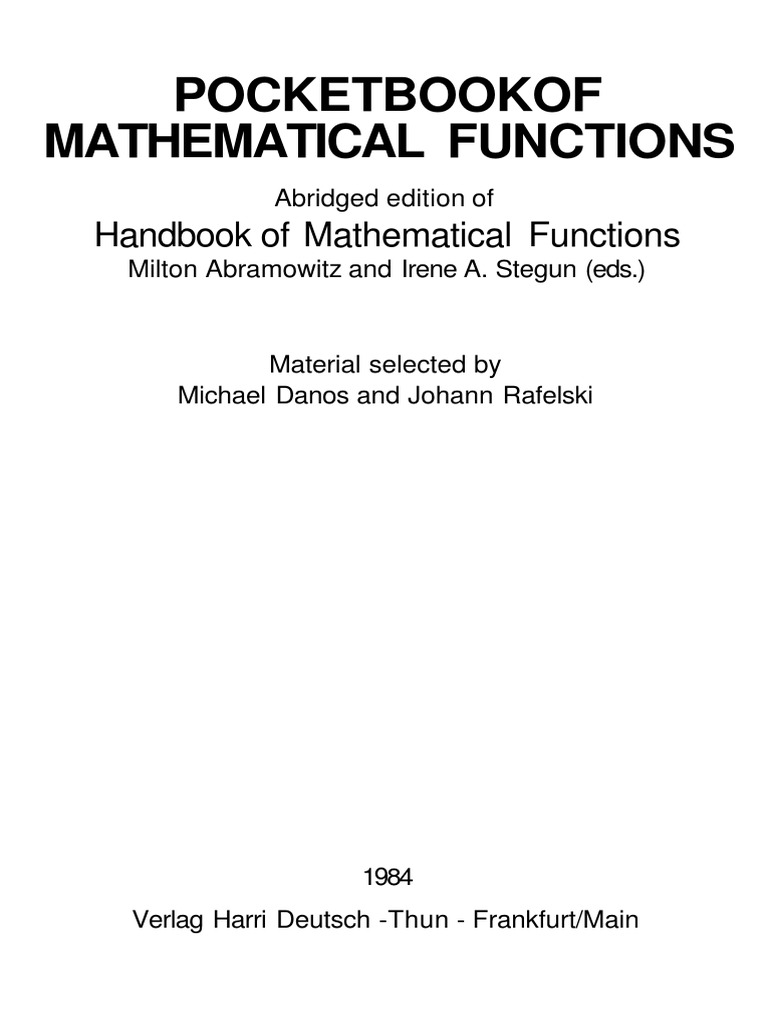 5 abramowitz m and stegun i a handbook of mathematical functions