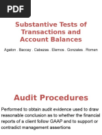 Substantive Tests of Transactions and Account Balances