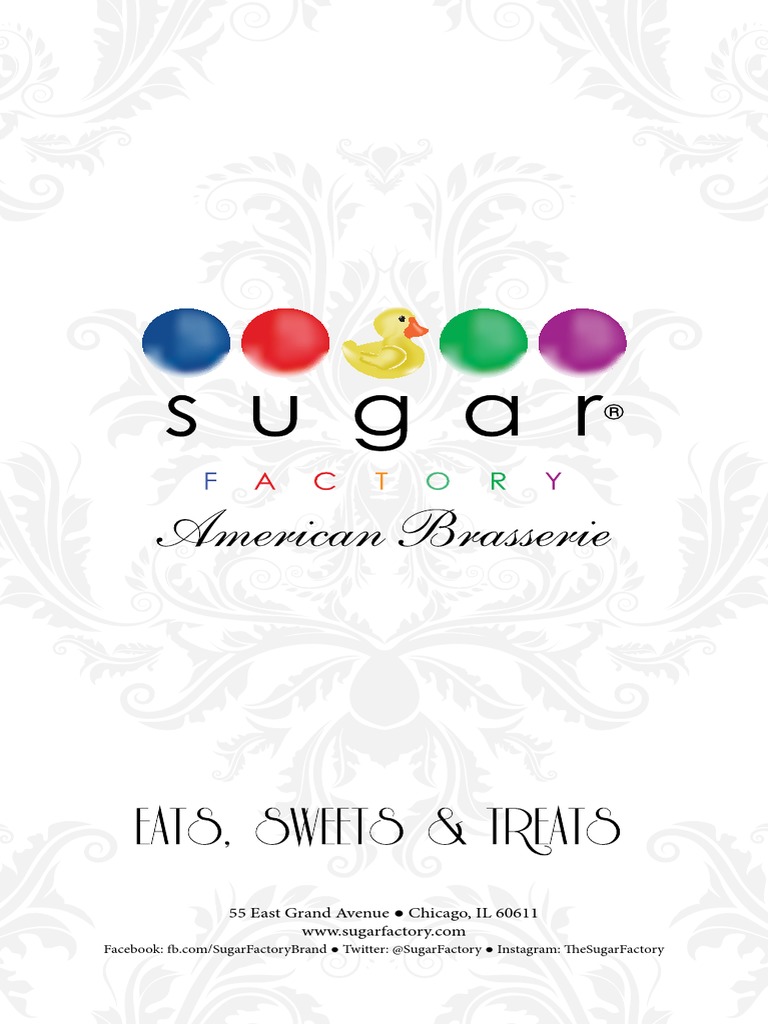 Sugar Factory Menu PDF Salad Hamburgers
