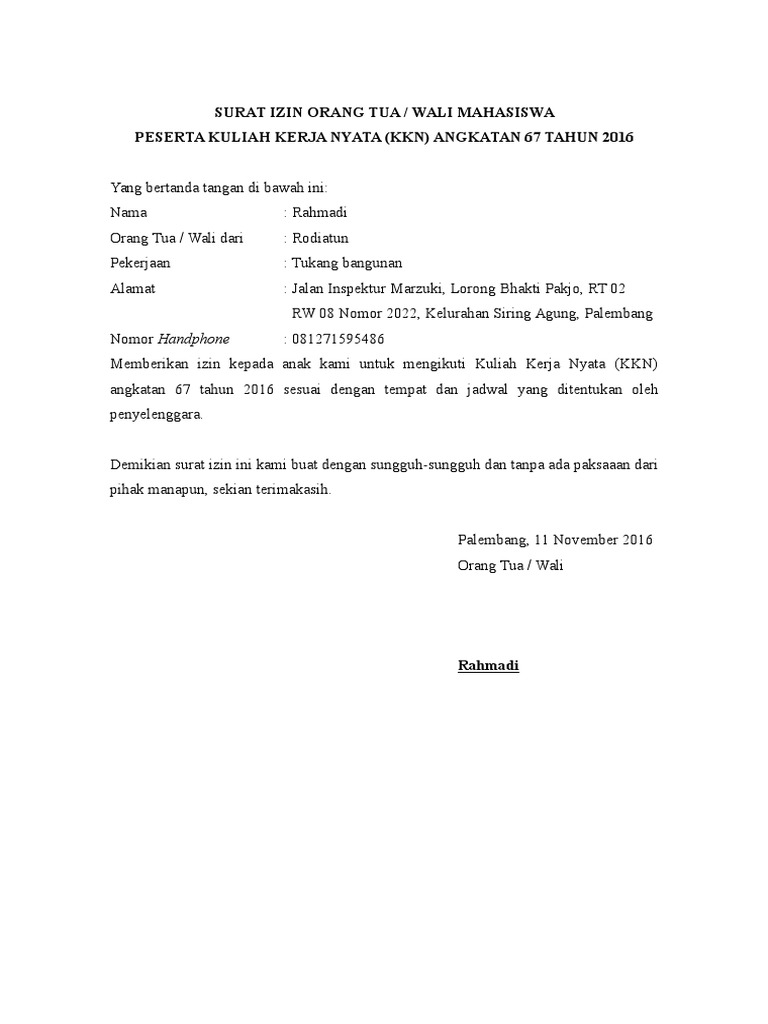 Contoh Komentar Orang Tua Untuk Anaknya
