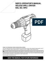 Ryobi Cordless Drill Owner's Manual