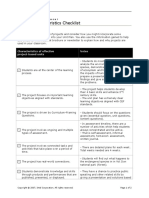 Project Characteristics Checklist