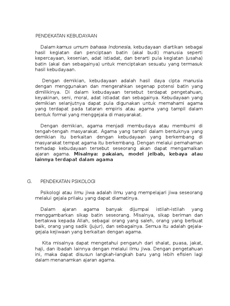 Pendekatan Kebudayaan Pdf
