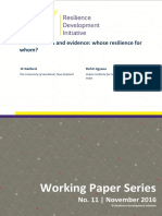 Working Paper Series: Measurement and Evidence: Whose Resilience For Whom?